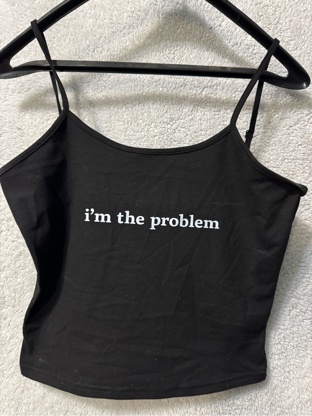 Black "i'm the problem" Graphic Cami Tank Top